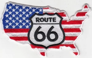 USA Flag in Map / ROUTE 66 Embroidered Patches 3"x5" iron-on - Picture 1 of 1