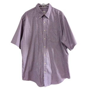 Peter Millar Herren Kurzarm Hemd mit Knöpfen, lila kariert Baumwolle, XL, Nanoluxe - Bild 1 von 12