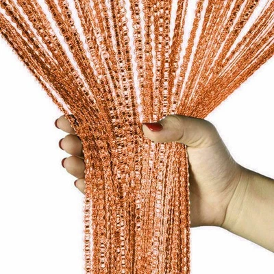 Panel de cortina de puerta de cuerda lisa borla divisor de habitación flecos ventana colgante 2M Foto 1 de 4