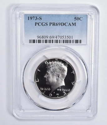 PR69 DCAM 1973-S Kennedy Half Dollar PCGS Blue Lbl *8949 - Image 1 of 4