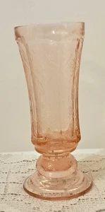 VTG Indiana Glass Recollection Pink 8.5” Open Hurricane Round Vase - Picture 1 of 5