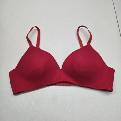 Ambrielle Women Bra 36B Red Natural Comfort Wire Free T Shirt Wireless - Image 1 of 4