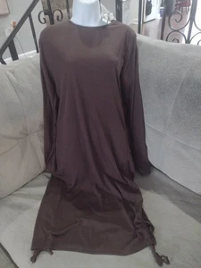 Nuevo con etiquetas Vestido Acanalado Marrón Pretty Little Thing con Fruncido Lateral Talla 12 - Imagen 1 de 5