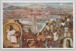 Vintage Palacio Nacional de Mexico Tenochtitlan Aztekenstadt Postkarte - Bild 1 von 2