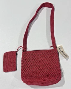 Borsa donna Carlo D'Santi all'uncinetto borsetta rossa tracolla boho bag - Foto 1 di 19