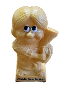  Russ & Wallace Berrie  " World's Best Mother " Resin Figurine  Vintage 1970 - Picture 1 of 10