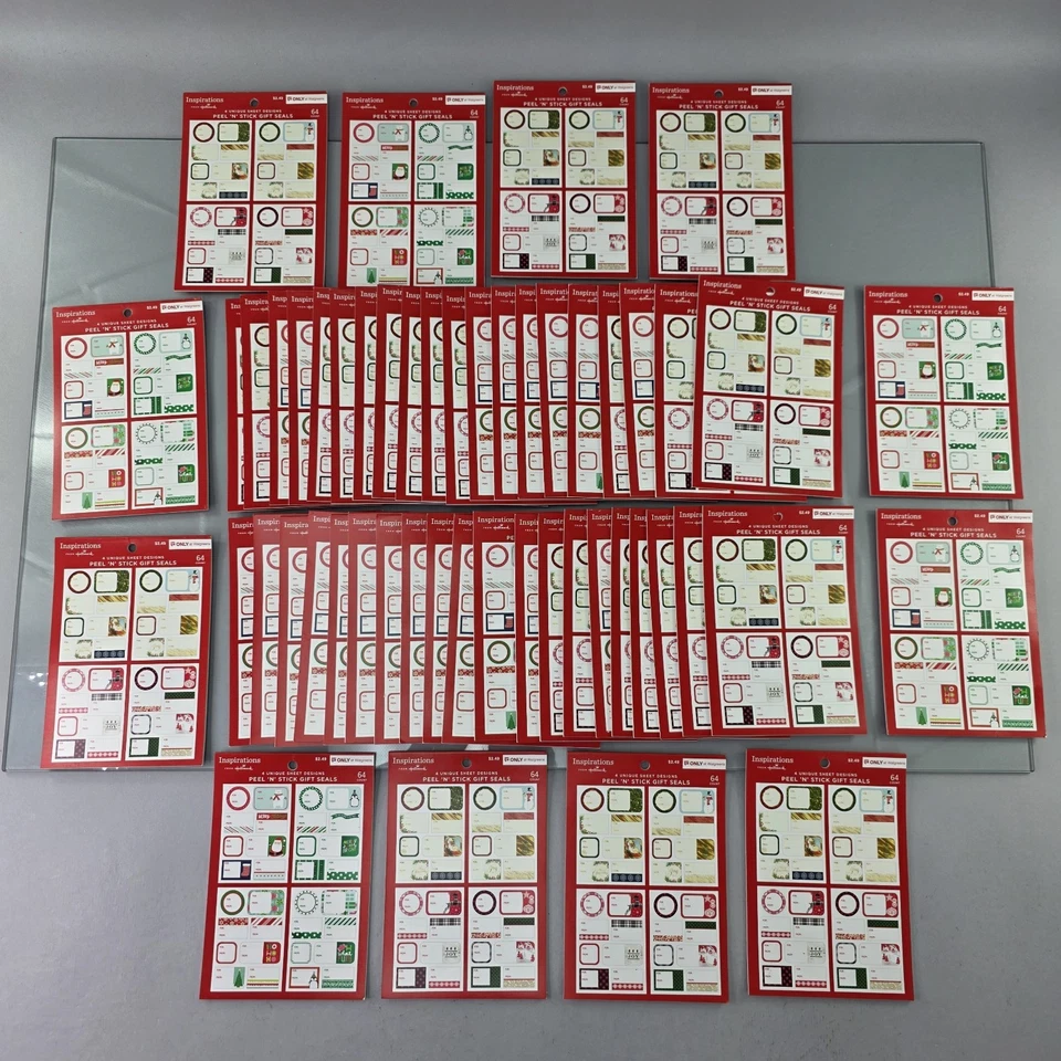 4 PK Hallmark Christmas Holiday Peel 'N' Stick Gift Tags Seals & Labels 64/Pack
