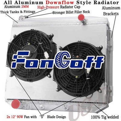 3 Row Radiator Shroud Fan For 1957-59 Ford Fairlane Galaxie Mercury 4.8L CC5759 Foto 1 de 4