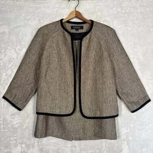 Kasper 6 Tan Brown Skirt Suit Tweed Career Cocktail Excellent - Picture 1 of 16