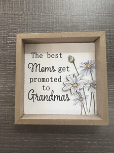The Best Moms Get Promoted To Grandma"" azulejo decorativo 4x4 - Imagen 1 de 1