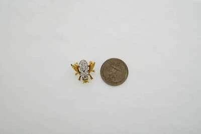 Prendedor mosca diamante oro amarillo 14K #25694 Foto 1 de 4