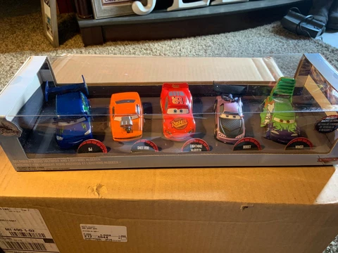 DISNEY CARS DISNEY STORE PULLBACK 5-PACK DJ SNOT ROD MCQUEEN BOOST WINGO Cover