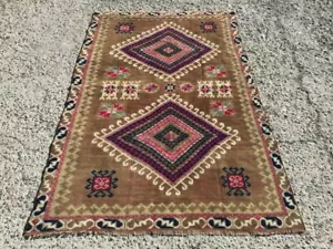Großer Türkischer Oushak Vorleger für Flur - Vintage Kelim Teppiche für Wohnzimmer - Bild 1 von 10