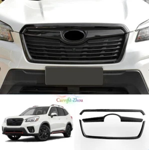 Para Subaru Forester 2019-2021 Negro Front Center Grille Frame Decor Cover Trim - Imagen 1 de 4