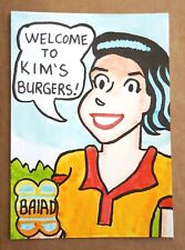 Kim's Burgers Welcome Original Comic Book Marker Art Sketch Card Baird Aceo