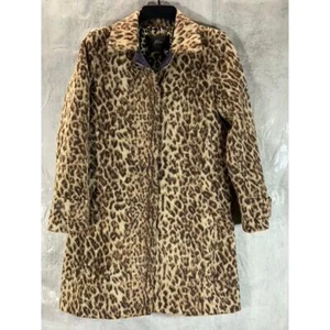 J.CREW Women's Snow Leopard Wool-Blend Double Leopard Topcoat SZ 2 - Picture 1 of 10