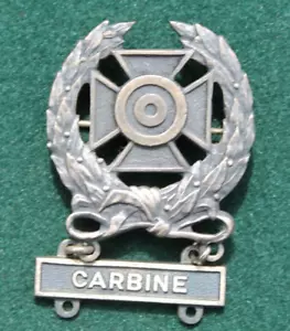 WW 2 US ARMY EXPERT MARKSMAN QUALIFICATION BADGE CARBINE BAR STERLING SILVER - Picture 1 of 2