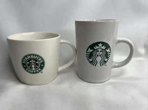 SET OF TWO- 2008 & 2011 Starbucks Coffee Mug- White Color - Picture 1 of 6