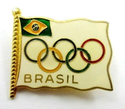 Very rare BRAZIL NOC Olympic Team Pin Badge Great 1970s Generic - Image 1 of 4