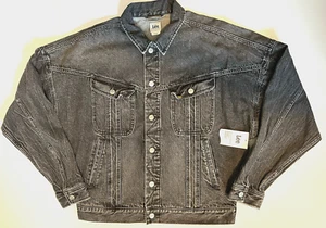 Lee Workwear Black Denim Jean Jacket Trucker Mens Medium NWT Retro Style Y2K - Picture 1 of 10