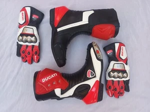 New Ducati Corse Motorcycle cowhide Leather Biker Suit, Gloves and boots. - Picture 1 of 8