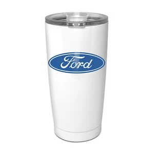Ford Logo in Vollfarbe Edelstahl weiß Trinkbecher - Bild 1 von 4