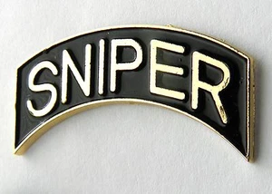 SNIPER SPECIAL FORCES US ARMY GOLD BLACK LAPEL PIN BADGE 1.25 INCHES - Picture 1 of 1