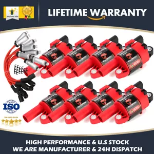 8 Ignition Bobina W/ Spark Wire Pack For GMC Chevy Silverado 1500 5.3L 2007-2016 - Picture 1 of 12