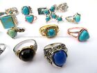 Wholesale Vintage Rings 15pcs Faux Gemstone Turquoise Women Bulk Ring Lot
