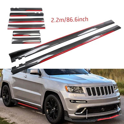 For Jeep Grand Ch Carbon Fiber Look 86.6" Side Skirt Extension Spoiler Splitter Foto 1 de 4