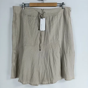 W Lane Women's Size 16 New Linen Skirt Layered Flare Flowing Beige Biscuit Tags - Picture 1 of 12