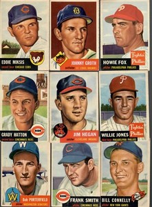 1953 Topps Baseball Set Break Build mid-grade singles SPs Front & Back Scans