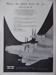 7/1953 PUB AVRO SHACKLETON ASW RAF COASTAL COMMAND ORIGINAL ANZEIGE - Bild 1 von 2