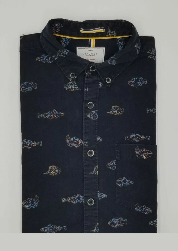 NEW $95 Zipcode Ricky Singh Men Black Long Sleeve Button-Down Top Casual Shirt S - Image 1 of 1