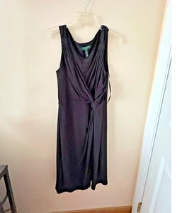 Lauren Ralph Lauren schwarz Faux Wickelkleid Größe 12 gebraucht, in einwandfreiem Zustand - Bild 1 von 3