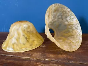 vintage mottled glass lampshades - Picture 1 of 8