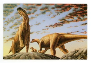Postcard Maiasaura 1991 Dinosaur DinoCardz Cretaceous Dave Marrs Lynette Cook - Picture 1 of 2
