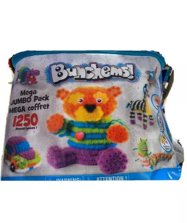 Bunchems Mega Jumbo Pack 1250 unidades artesanía creativa construcción niños juguete - Imagen 1 de 4