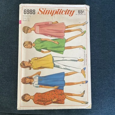 1960’s Simplicity 6988 NEW   A-line  Dress & Tunic  Size 10 - Image 1 of 4