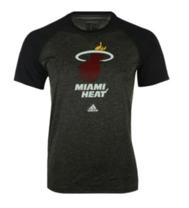 adidas Men's Miami Heat Full Primary Logo Raglan T-Shirt-Dark Gray Heather,Small - Picture 1 of 9