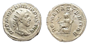 Philip I Arab 244-249AD AR Antoninianus Rome. ROMAE AETERNAE - Imagen 1 de 3