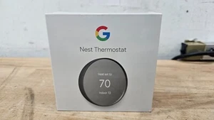 Google Nest Learning Thermostat 3rd Gen Stainless Steel Brand - Charcoal Sealed - Picture 1 of 6