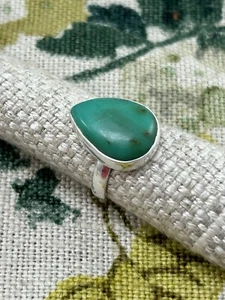 TURQUOISE teardrop silver ring size L 1/2 925 - Picture 1 of 17