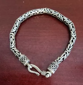 PULSERA CADENA BIZANTINA PLATA DE LEY 925 VINTAGE CON CIERRE DE GANCHO. 7,25". 17GRS - Imagen 1 de 7