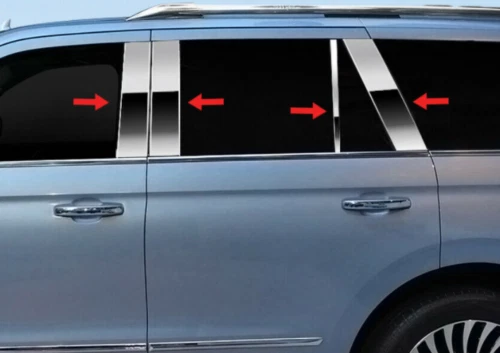 Se adapta a Lincoln Navigator 2018-2025 8 piezas acero inoxidable cromo pilar poste moldura Foto 1 de 1