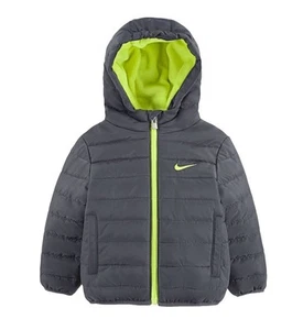 Nike Boy's Sports Essential Padded Jacket Gray/Green Size 2T - Picture 1 of 11