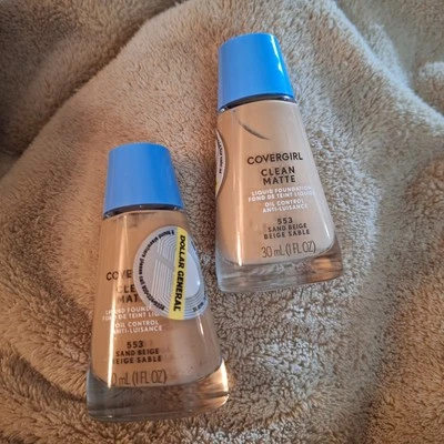 2 Pk Covergirl Clean Matte Liquid Foundation OIL CONTROL #553 Sand Beige 1 fl oz - Image 1 of 4