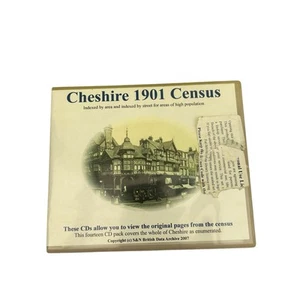 Cheshire 1901 Census 14 CDs PDF files S & N British Data Genealogy / Ancestry - Afbeelding 1 van 3