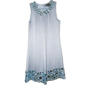 Betsey Johnson Abendkleid Seide babyblau Schmucksteinen Etuikleid Damen 2 50er 60er Retro - Bild 1 von 12