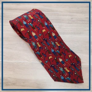 417 by Van Heusen Mens VINTAGE Throwback Golfers 100% imported Silk Tie - Picture 1 of 6